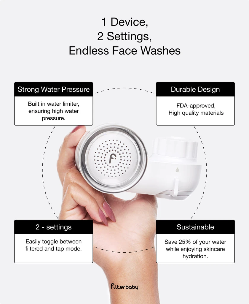 Filterbaby Skincare Faucet & Chrome Diamond Series Shower Filter