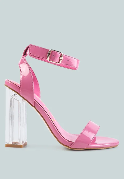 London Rag Poloma Clear Block Heel Party Sandals