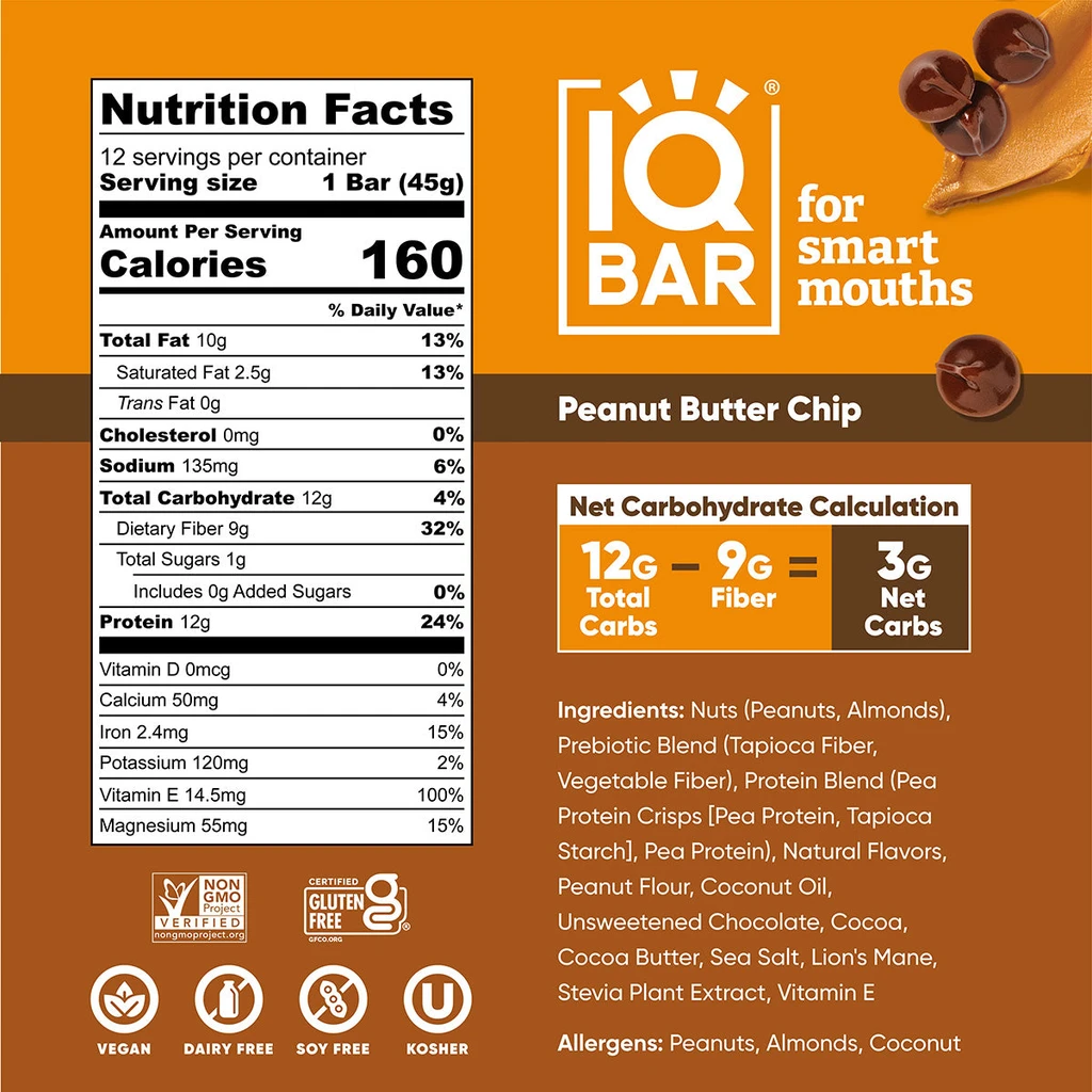 IQBAR Peanut Butter Chip