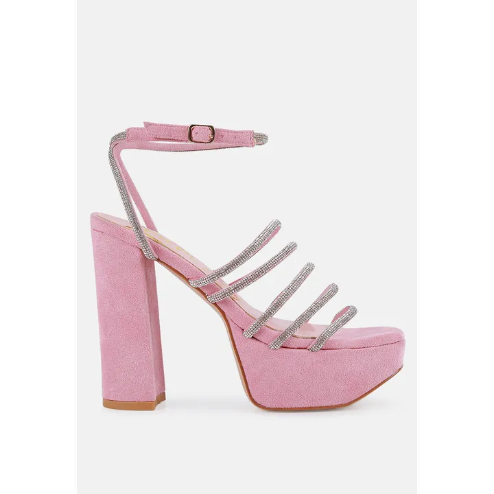 London Rag Tricks High Block Heel Sandals