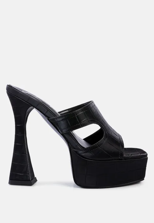 London Rag Pda Croc High Heel Platform Sandals