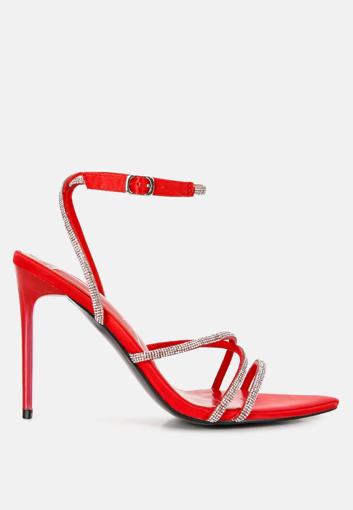 London Rag Dare Me Rhinestone Embellished Stiletto Sandals