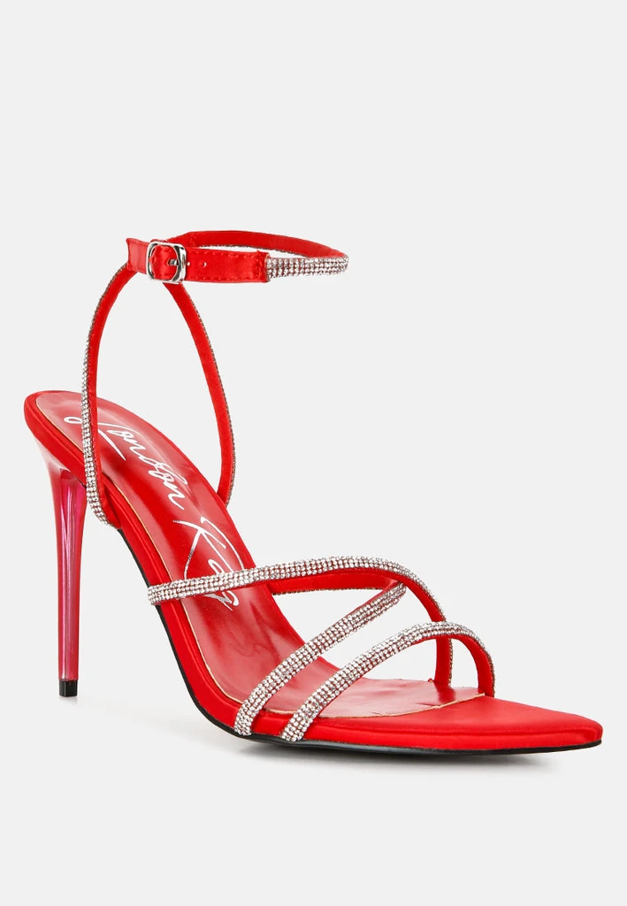 London Rag Dare Me Rhinestone Embellished Stiletto Sandals