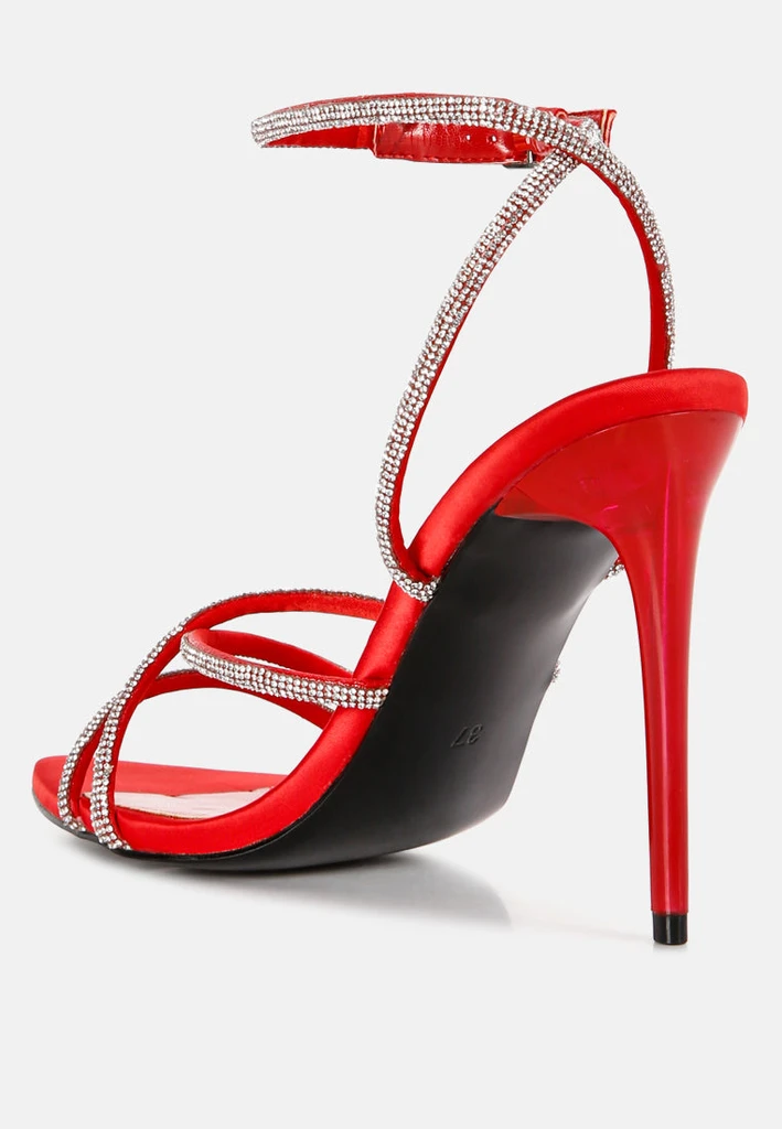 London Rag Dare Me Rhinestone Embellished Stiletto Sandals