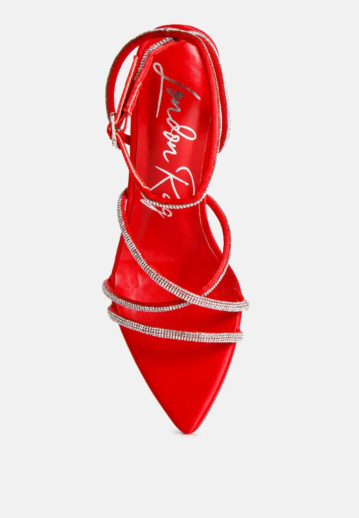 London Rag Dare Me Rhinestone Embellished Stiletto Sandals