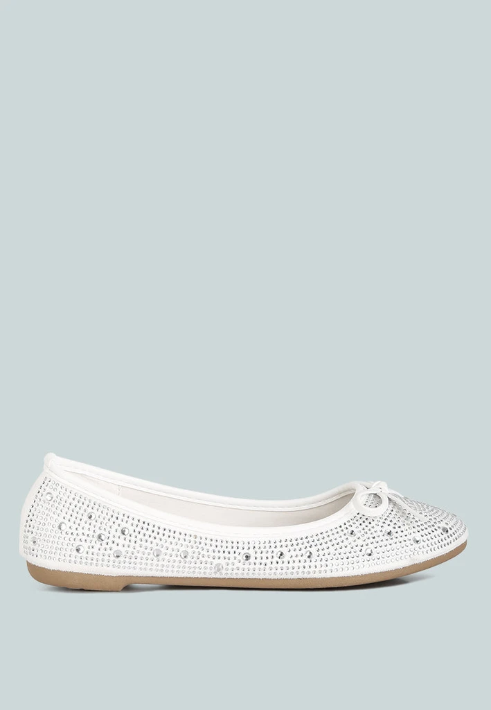 London Rag Hosana Rhinestones And Stud Embellished Ballet Flats