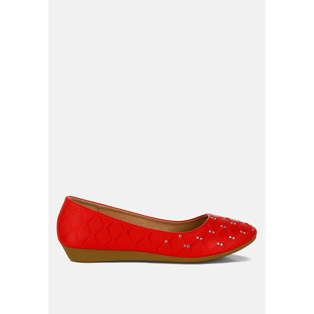 London Rag Gia Rhinestone Embellished Women's Ballerinas