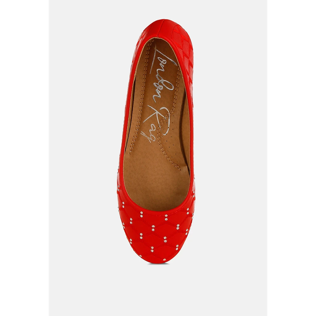 London Rag Gia Rhinestone Embellished Women's Ballerinas