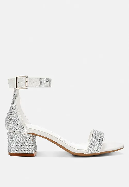 London Rag Twerky Rhinestones Embellished Block Sandals