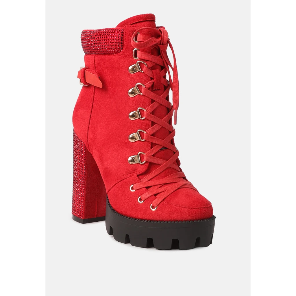London Rag Birch Block Heeled Ankle Boots
