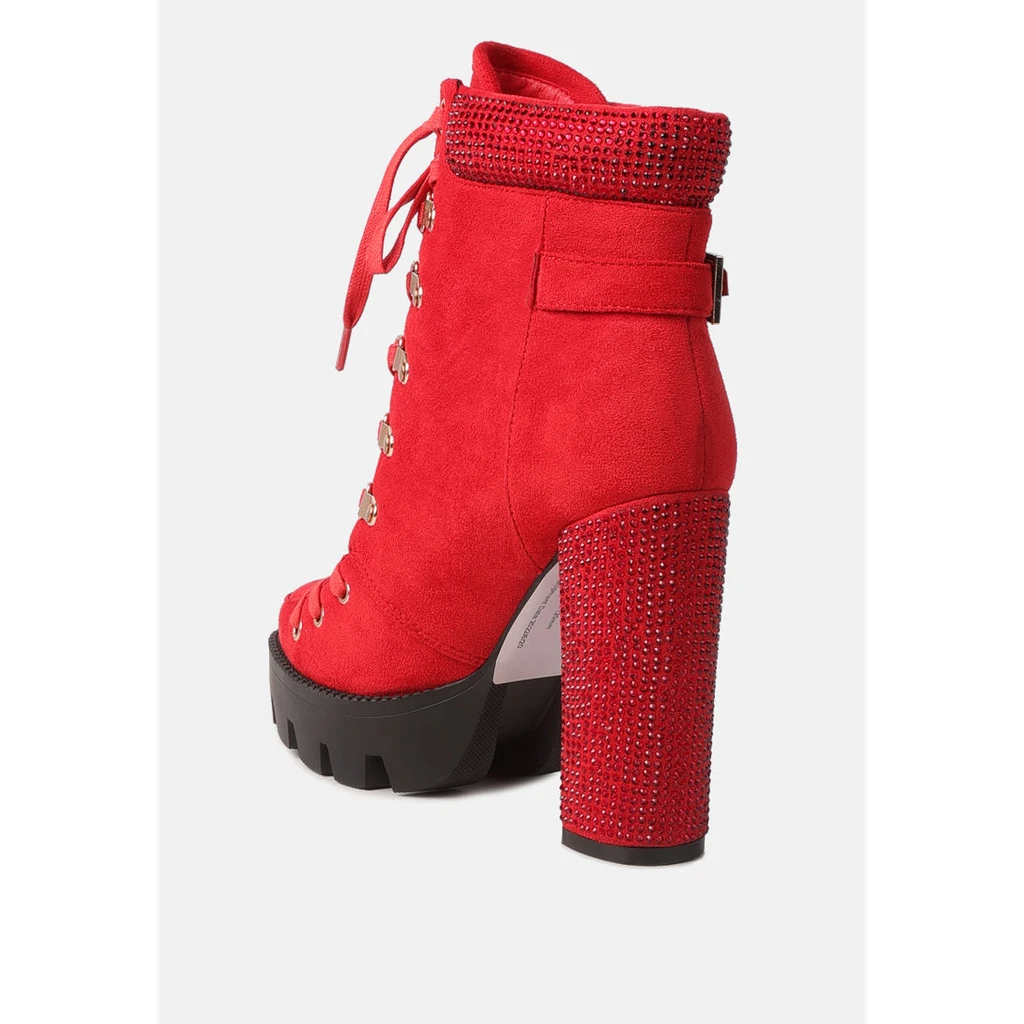 London Rag Birch Block Heeled Ankle Boots