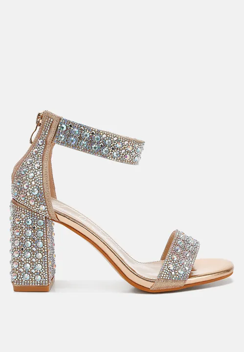 London Rag Cady Rhinestones And Sequins Block Sandals