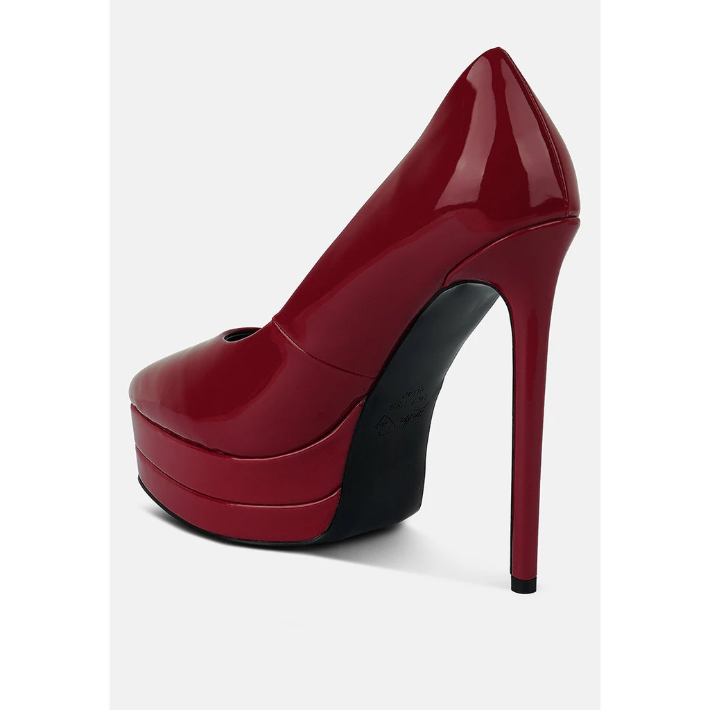 London Rag Cuddles Patent Faux Leather Platform Stiletto Pumps