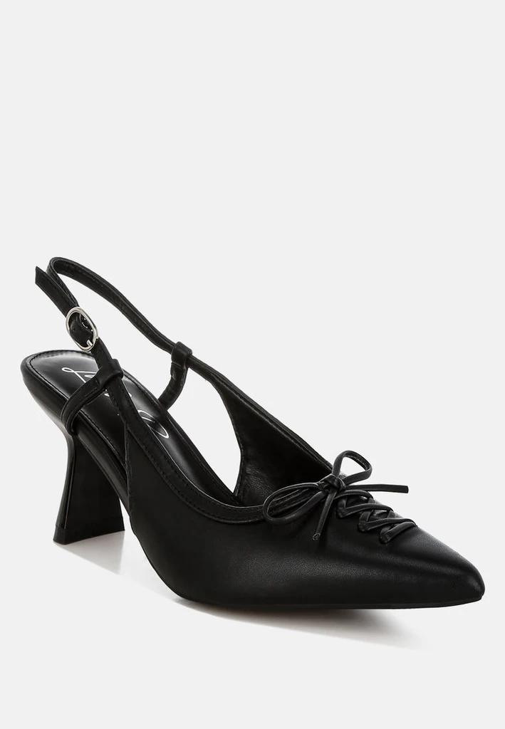 London Rag Kitten Heel Pointy Slingbacks