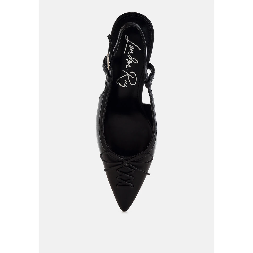 London Rag Kitten Heel Pointy Slingbacks