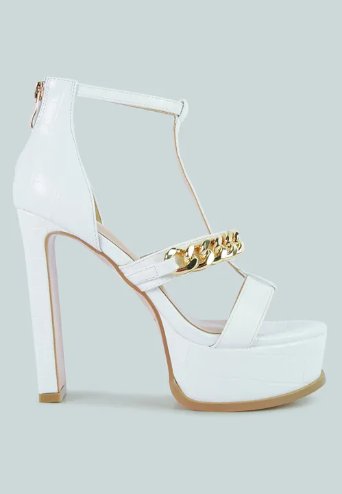 London Rag Bonita Metal Chain Zip Up Sandals