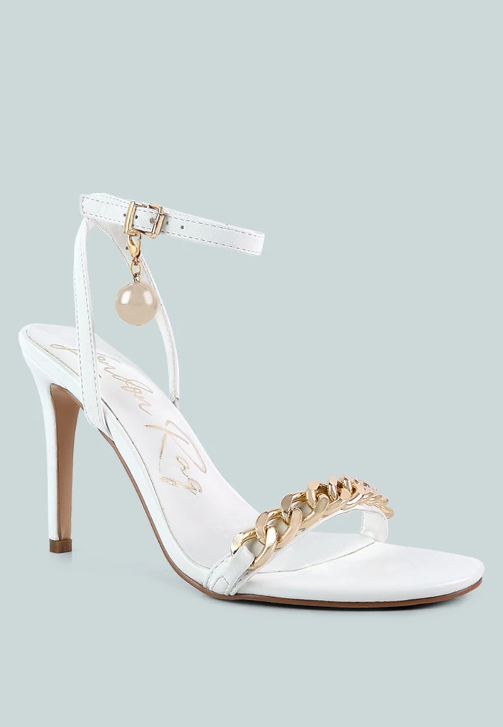 London Rag Mooning Metal Chain Strap Stiletto Sandals