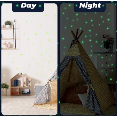 USA Toyz Glow-In-The-Dark Star & Moon Stickers - Create A Magical Night Sky