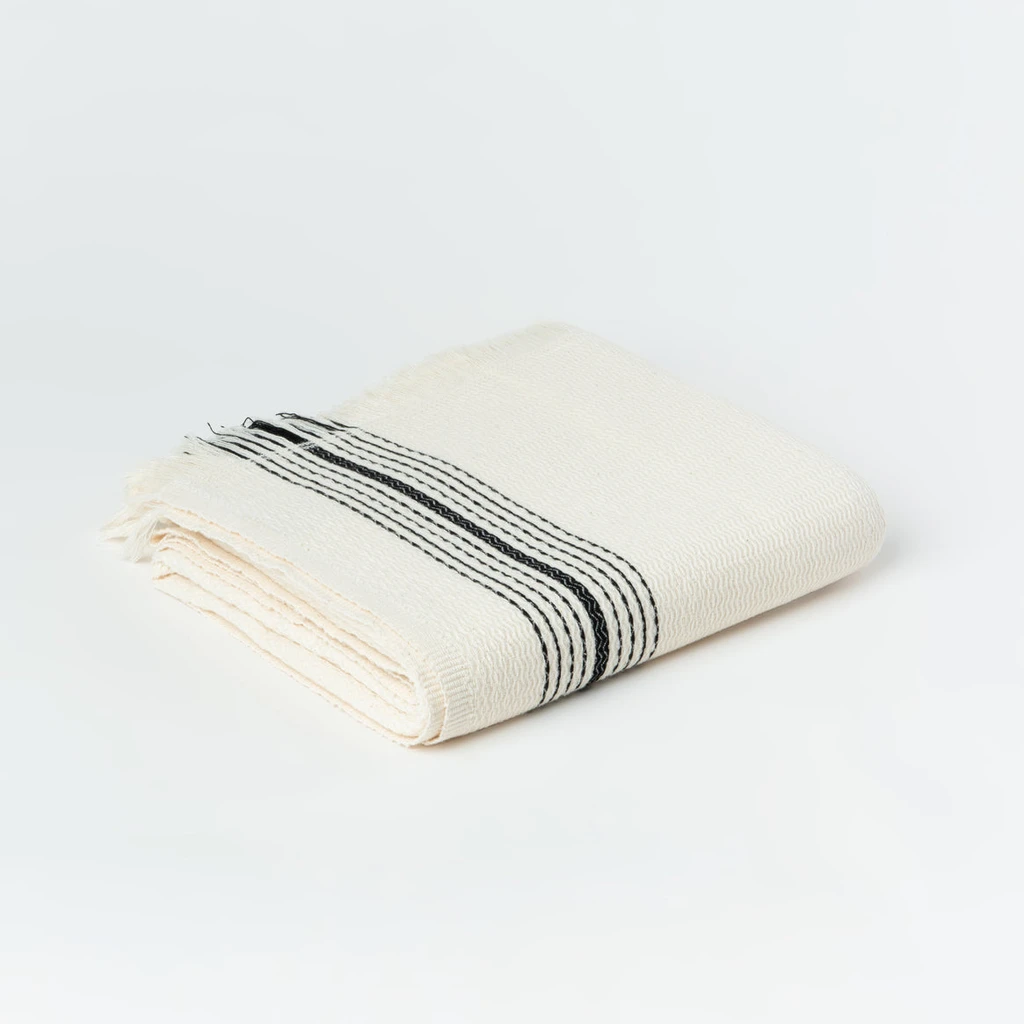 The Loomia Zebrine 100% Cotton Turkish Bath Towel 