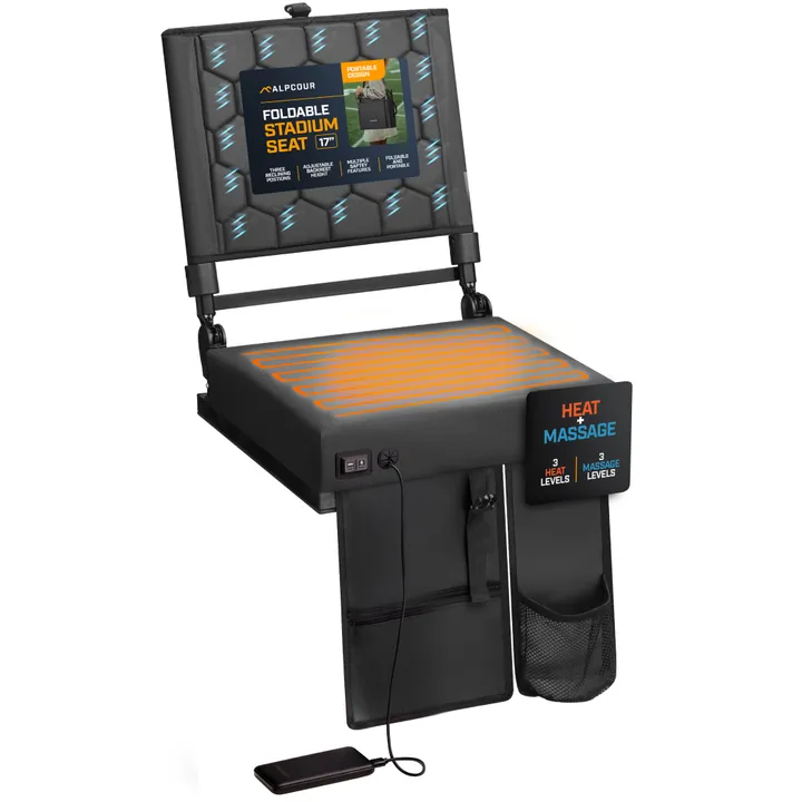 Alpcour Heated Massage Folding Reclining Stadium Seat