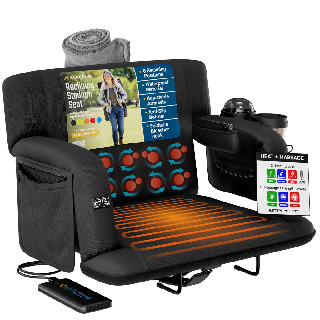 Alpcour Reclining Stadium Seat – Heated + Massage