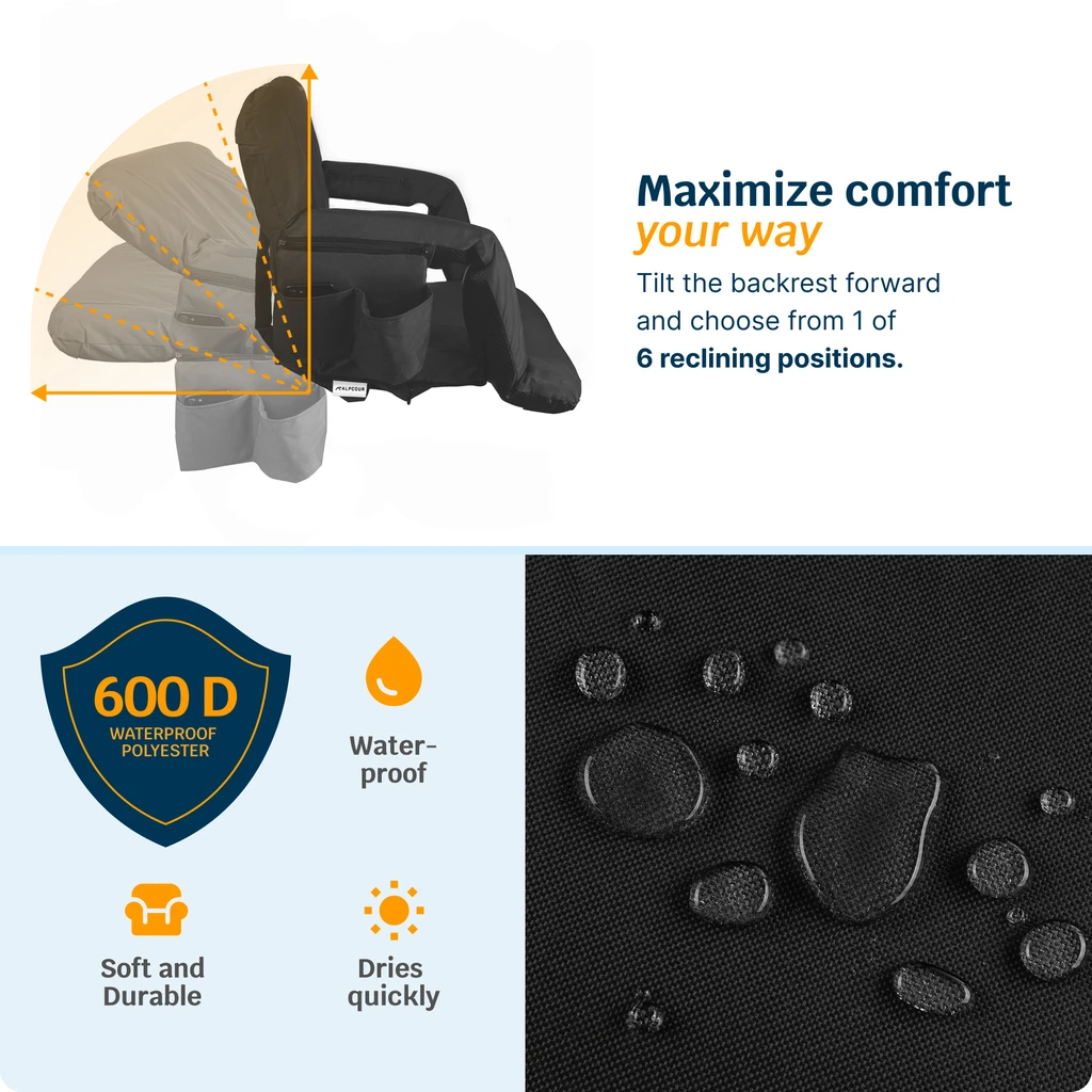 Alpcour Reclining Stadium Seat – Heated + Massage
