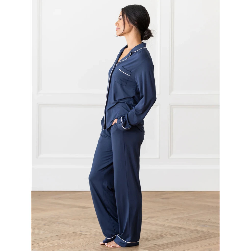 Cozy Earth Women's Bamboo Stretch-Knit Long Sleeve Pajama Set