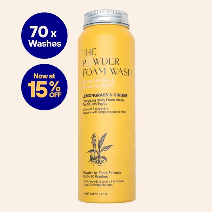 The Powder Shampoo Energising Body Foam Wash For All Skin Types Lemongrass & Turmeric