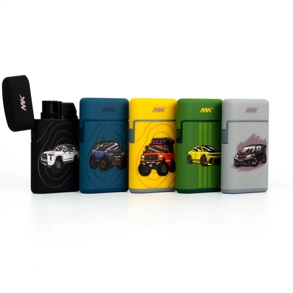 MK Lighter Windproof Torch Flame Lighter – Stylish Chibi Vehicle Design