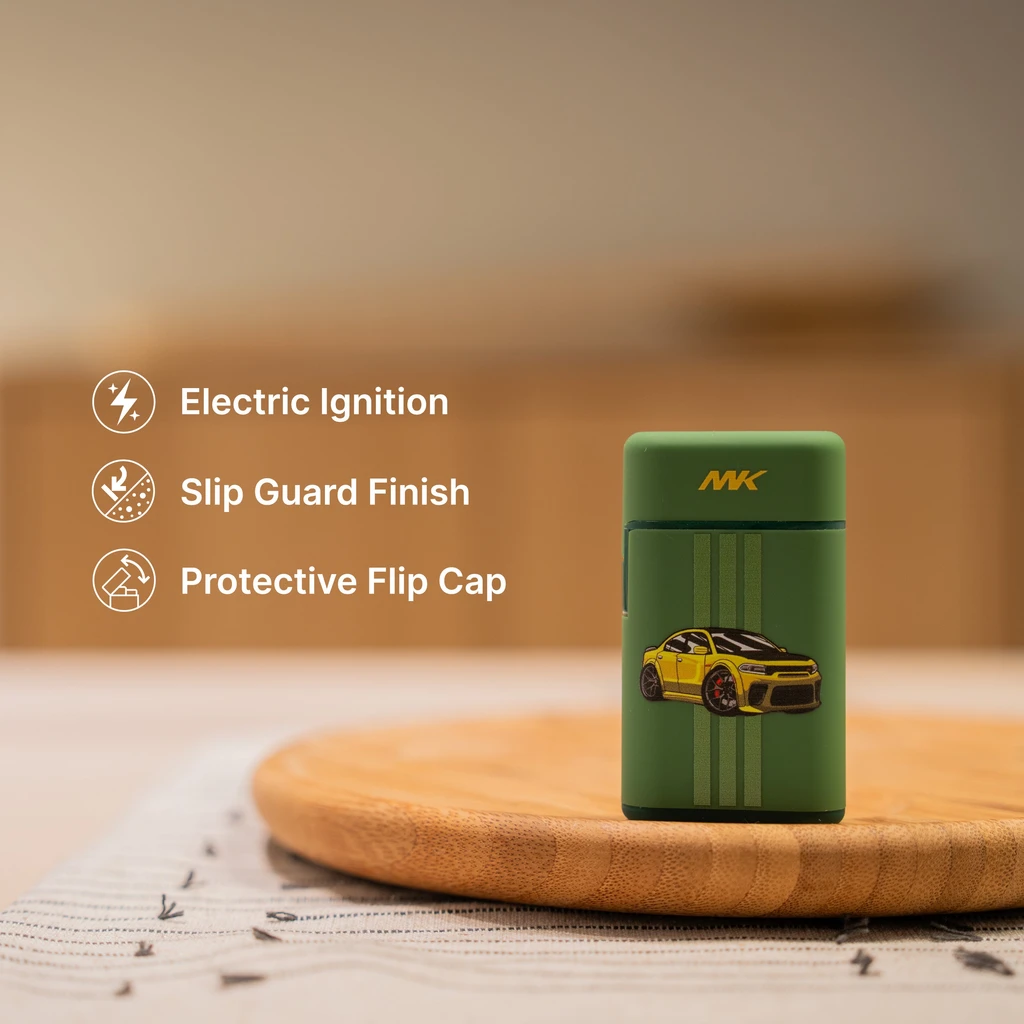 MK Lighter Windproof Torch Flame Lighter – Stylish Chibi Vehicle Design