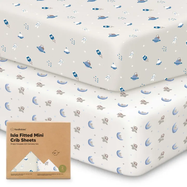 KeaBabies Isla Fitted Mini Crib Sheets