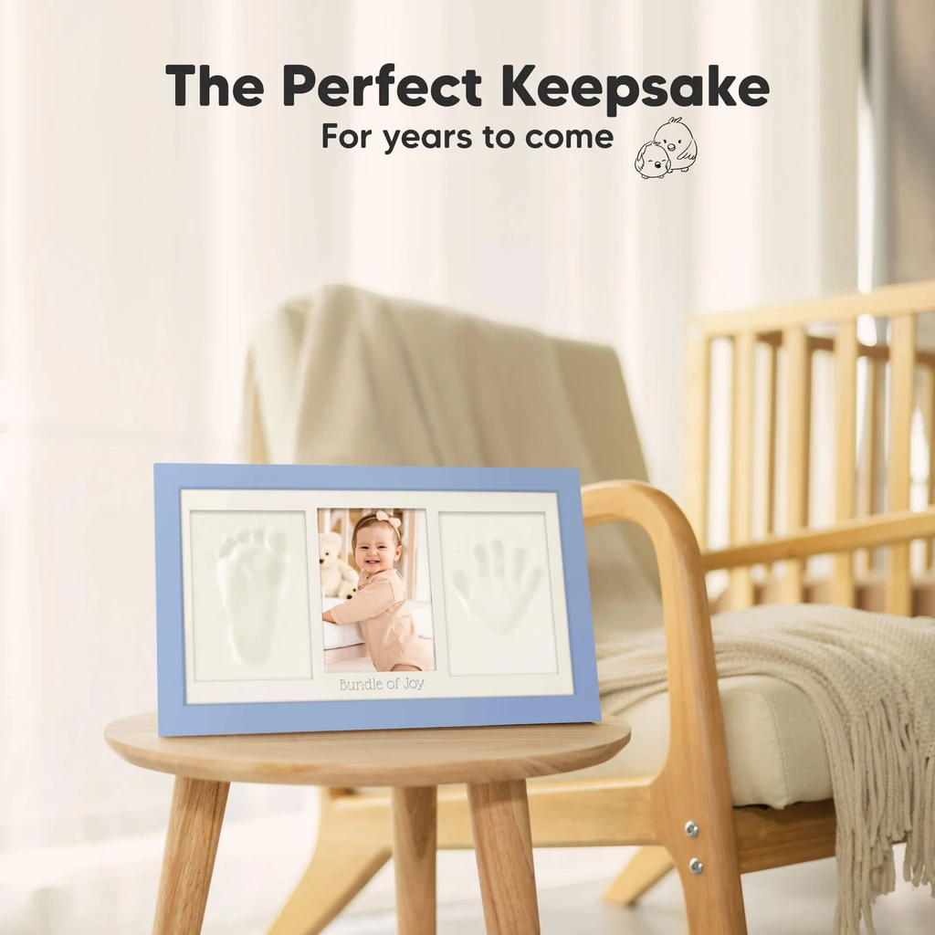 KeaBabies Baby Handprint & Footprint Keepsake Duo Frame
