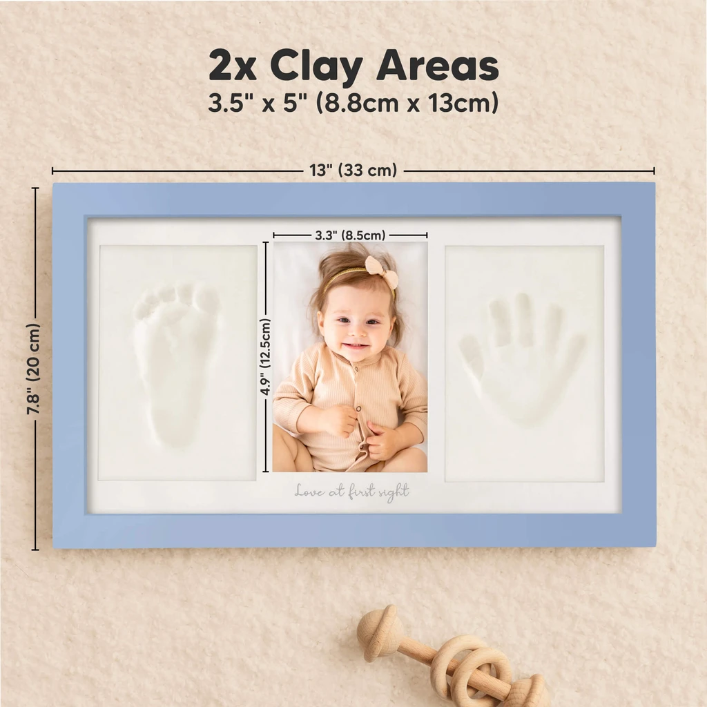 KeaBabies Baby Handprint & Footprint Keepsake Duo Frame