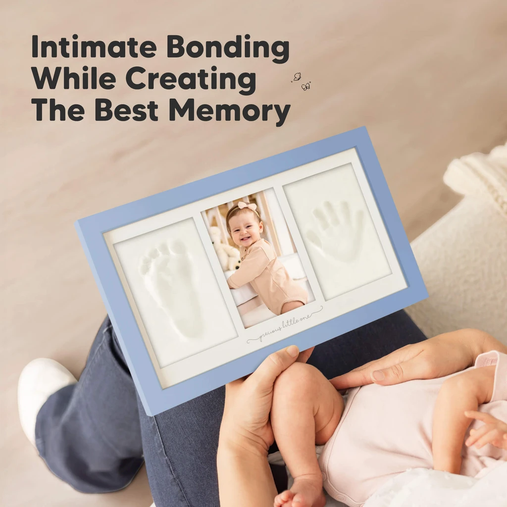 KeaBabies Baby Handprint & Footprint Keepsake Duo Frame