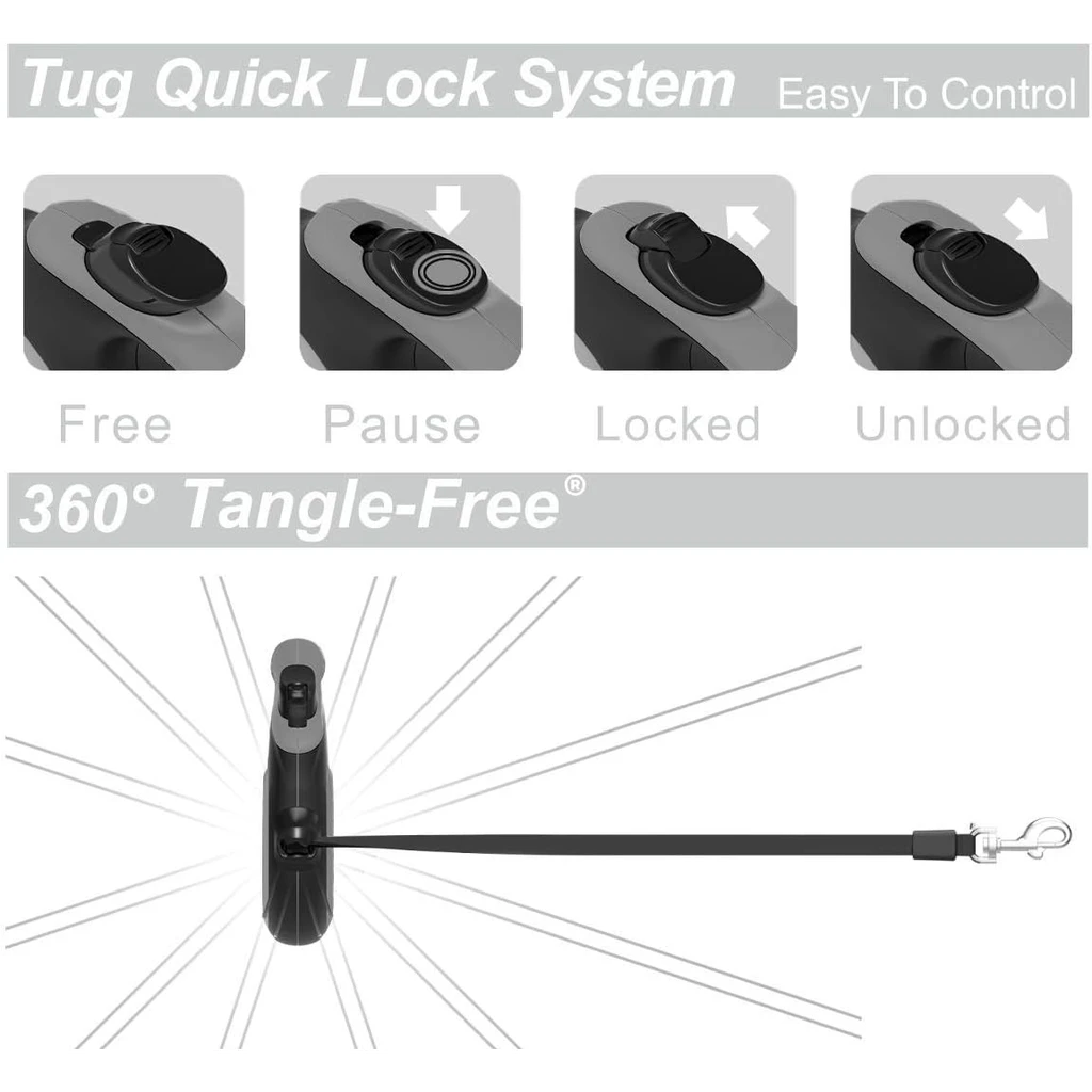 TUG 360° Tangle-Free Original Retractable Dog Leash