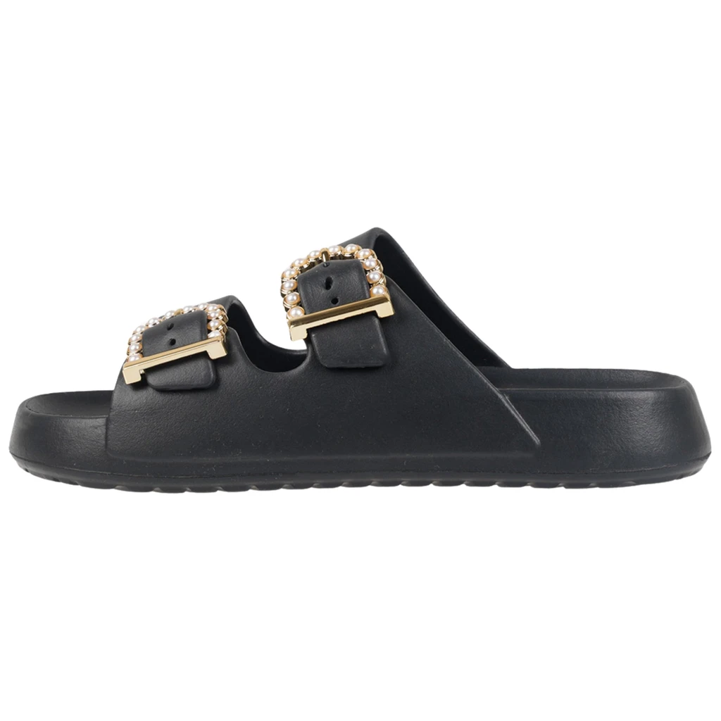 TRAKK Comfortable Double Buckle Beach Slides, Everyday Women's Slide Sandals