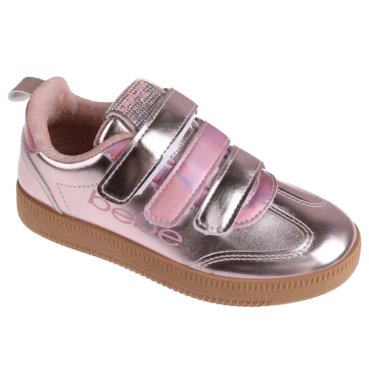 TRAKK Bebe Girls' Shoes - Sneakers for Girls, Low Top Metallic