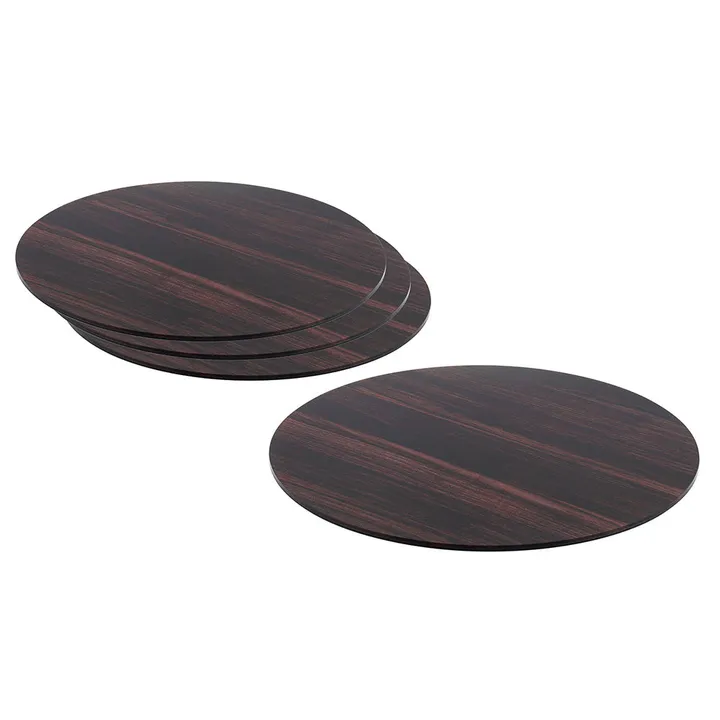 Caesarea Lucite Wood Look Chargers