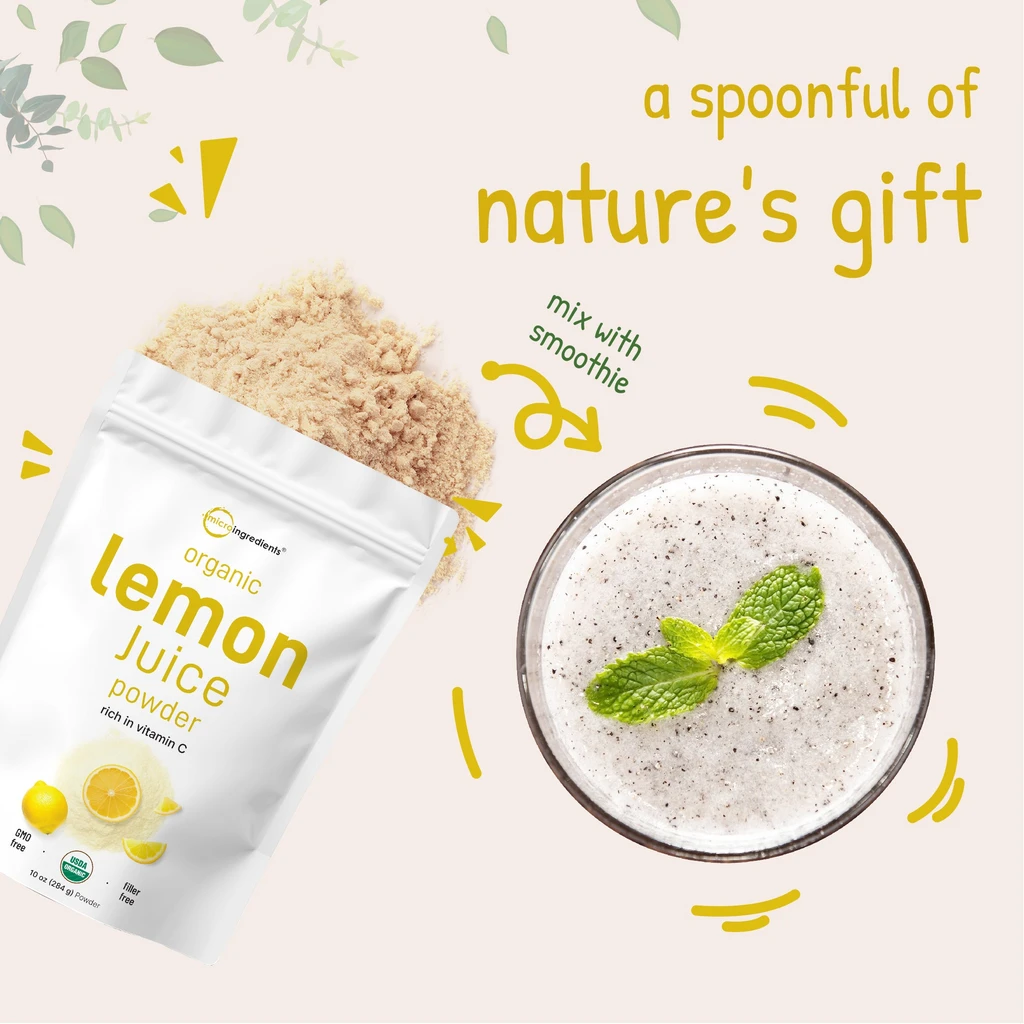 Micro Ingredients Organic Lemon Juice Powder - Vitamin C Boost for Health