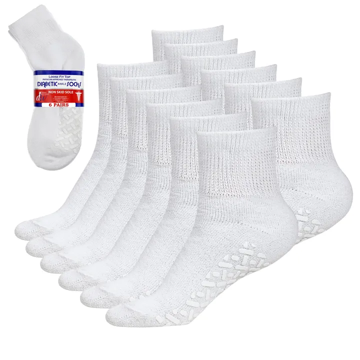Debra Weitzner Ankle Length Diabetic Socks Mens, Womens Loose Fit - 6 Pairs