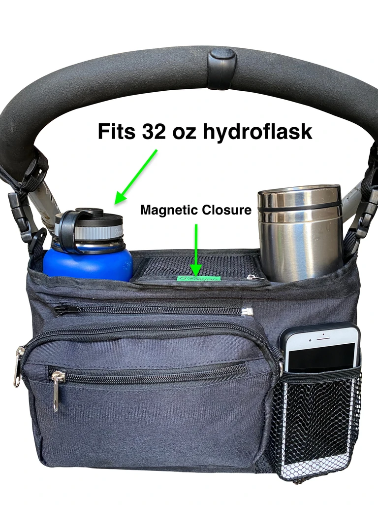 Booyah Strollers Detachable Insulated Stroller Organizer with Cup Holder