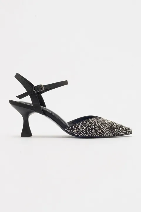 Forever & Always Shoes Vilka - Sparkling Slingback Kitten Heels