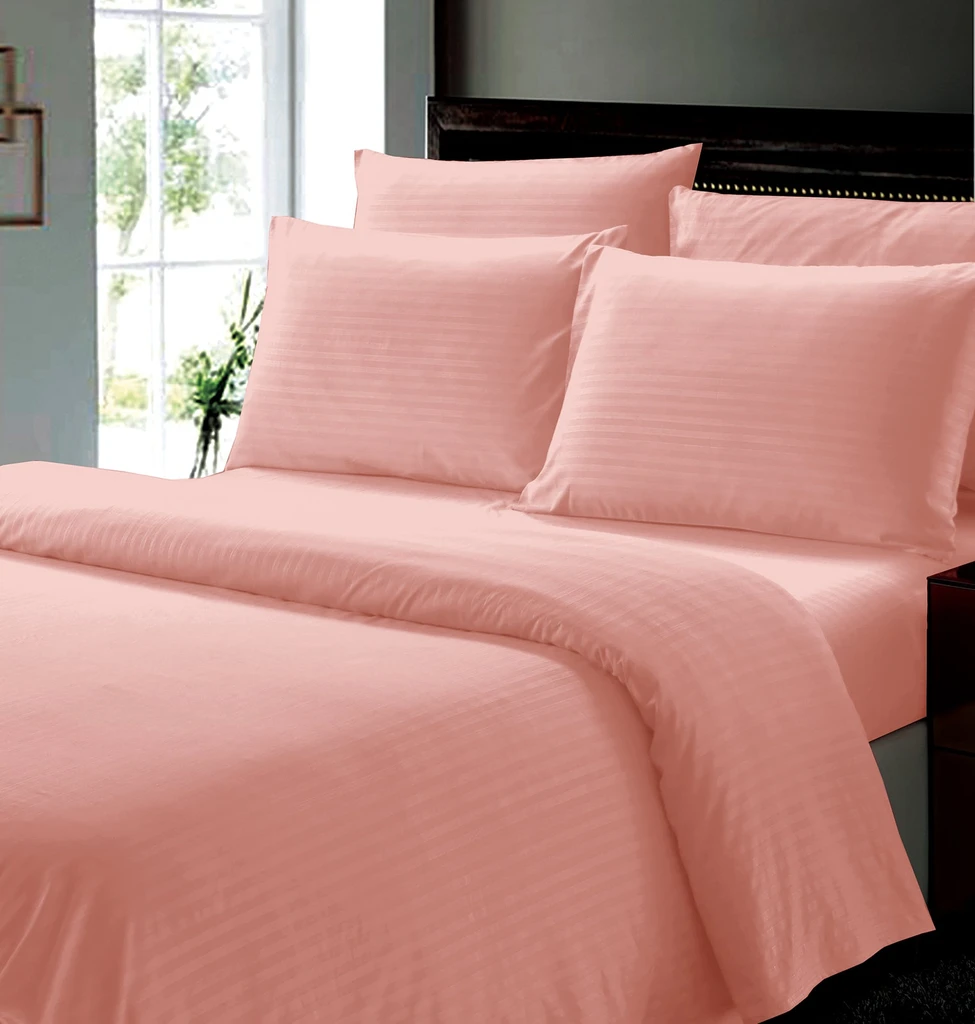 Noble House 6 Piece Full Sheet Set in Blush Dobby Stripe