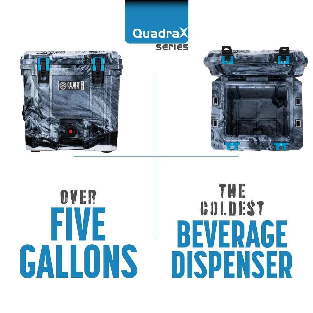 Cubix Outdoors 2-in-1 Beverage Dispenser/Cooler - QuadraX Hard Cooler