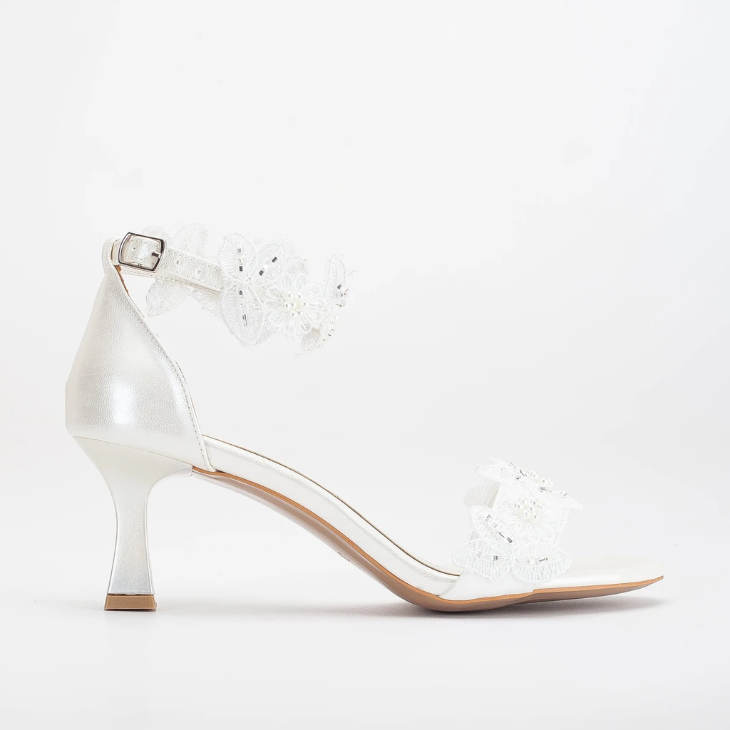 Forever & Always Shoes Birdie - Lace Bridal Sandals With Pearls