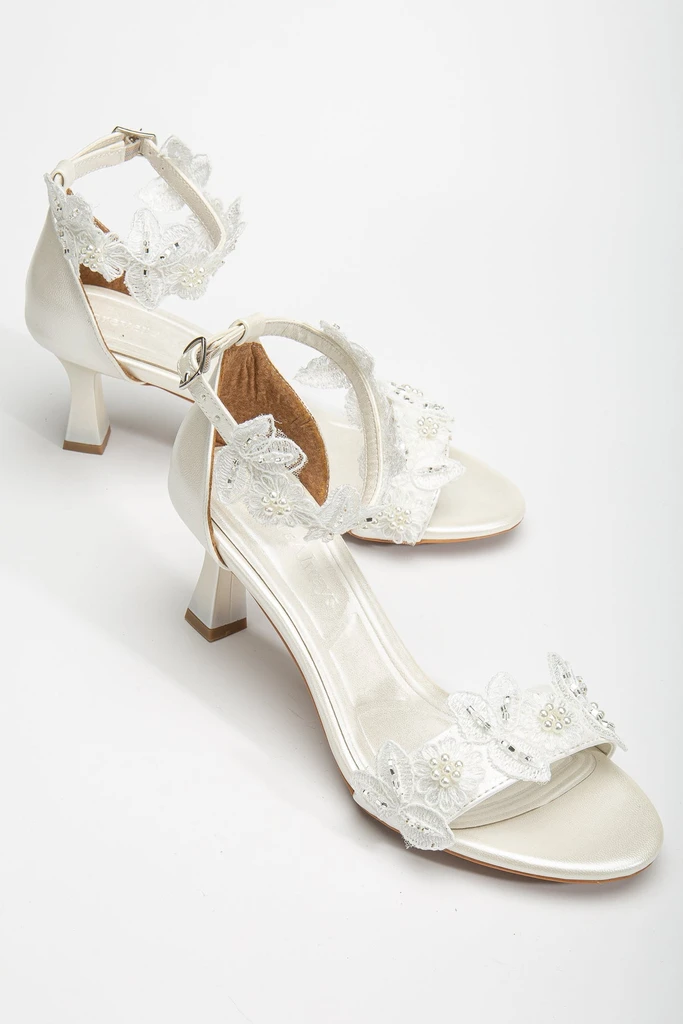 Forever & Always Shoes Birdie - Lace Bridal Sandals With Pearls