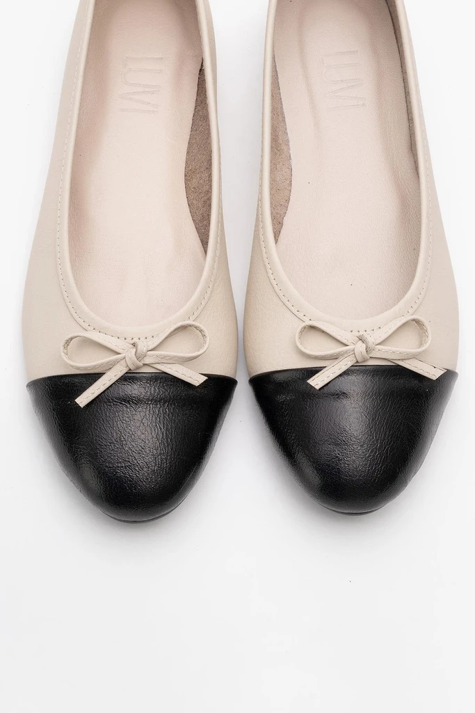 Forever & Always Shoes Jens - Toe Cap Leather Ballet Flats (Women)