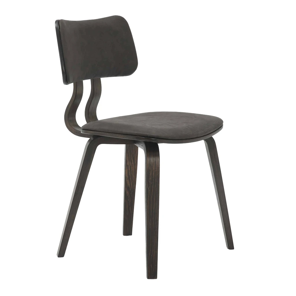 LeisureMod Fynix Dining Set With Round Wooden Table