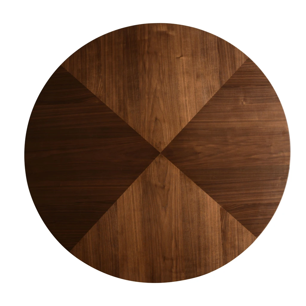 LeisureMod Fynix Dining Set With Round Wooden Table
