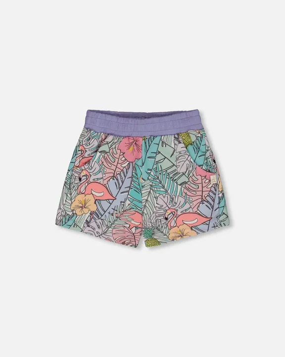 Deux par Deux Printed French Terry Short